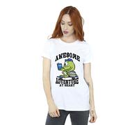 Disney Women's Reading Awesome Mike Cotton Boyfriend T-Shirt in White | Size: 5XL Disney White 5XL