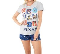 Disney Womens Short Pyjamas Pixar Toy Story Finding Nemo The Incredibles Grey X-Large