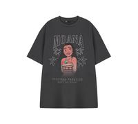 Disney Moana Women's Dark Grey Graphic Tee | Crew Neck Short Sleeve T-Shirt Featuring 'Moana, Tropical Paradise, Born to Voyage' | Casual Movie Themed Apparel