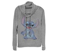 Disney Women's Sketchy Stitch T-Shirt, Gray Heather, Large