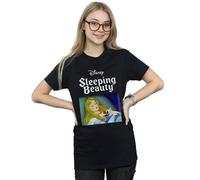 Disney Women's Sleeping Beauty Aurora Cotton Boyfriend T-Shirt in Black | Size: Medium Disney Black M