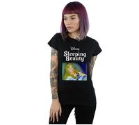 Disney Women's Sleeping Beauty Aurora Cotton T-Shirt in Black | Size: Medium Disney Black M