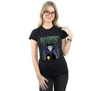 Disney Women's Sleeping Beauty Maleficent Montage Cotton T-Shirt in Black | Size: Small Disney Black S