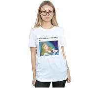 Disney Women's Sleeping Beauty Meme Cotton Boyfriend T-Shirt in White | Size: 2XL Disney White 2XL