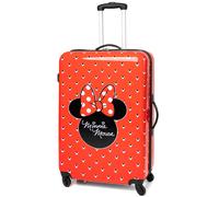 Disney Minnie Mouse Suitcase For All Ages | Red Small, Medium Or Large Options Luggage Bag with Extendable Handle | Hard Cover Carry On Trolley Cabin Case | Fun Travel Accessory Gift for Kids & Adults