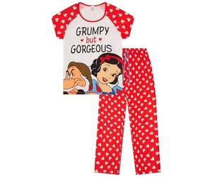 Disney Womens Snow White Dwarfs Grumpy But Gorgeous Long Cotton Pyjama Set Ladies PJ's (10-12)