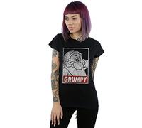 Disney Women's Snow White Grumpy Dwarf Poster T-Shirt Black X-Large