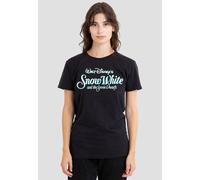 Disney Women's Snow White & The Seven Dwarfs Logo T-Shirt, Black | Size: Medium Disney Black M