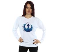 Disney Women's Star Wars The Rise Of Skywalker Resistance Symbol Wave Sweatshirt in White | Size: Small Disney White S