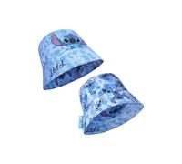 Disney Stitch Girls Bucket Hat, Sun Hat for Kids Beach Summer Holiday Essentials - Stitch Gifts for Girls (Blue Reversible)