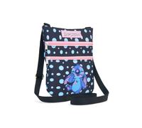 Disney Stitch Bag for Girls Cross Body Shoulder Bag Zipped Compartments for Teens Women Travel Holiday Stitch Gifts for Girls (Black)