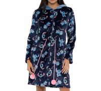 Disney Womens Stitch Dressing Gown With 3D Stitch Ears | Womens Fleece Zip Up Dressing Gown | Lilo And Stitch Gifts For Women | Blue Medium