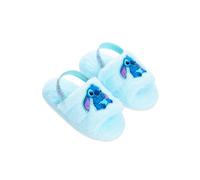 Disney Stitch Girls Slippers Fluffy Non Slip Sliders, Stitch Gifts for Girls (Blue, 11 UK)