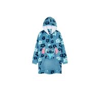 Disney Women's Stitch Flowers Oversized Hooded Poncho in Blue Disney Blue One Size
