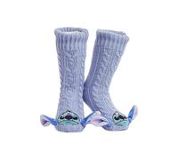 Disney Socks for Women & Teens UK Size 2.5-7.5, Non Slip Fleece Slipper Women’s Socks, Soft & Breathable, Gifts for Her (Purple Stitch)