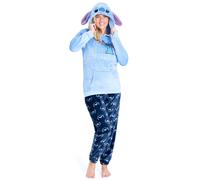 Disney Pyjamas for Women, Fluffy Ladies Fleece Pyjamas, Stitch Minnie Gifts (M, Blue Stitch)