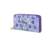 Disney Stitch Purse for Women Teenagers Girls, Zip Around Coin Purse with Card Slots, Travel Wallet - Stitch Gifts for Women (Purple Stitch)