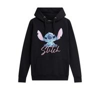 Disney Women's Stitch Watercolour Hoodie in Black | Size: Small Disney Black S
