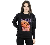 Disney Women's Tangled Rapunzel Montage Sweatshirt Black Large
