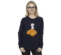 Disney Women's The Aristocats Marie Halloween Pumpkins Sweatshirt Navy Blue X-Large