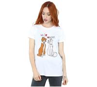 Disney Women's The Aristocats We Go Together Cotton Boyfriend T-Shirt in White | Size: 2XL Disney White 2XL