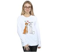 Disney Women's The Aristocats We Go Together Sweatshirt in White | Size: Large Disney White L