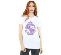 Disney Women's The Descendants Auradon Prep Crest Cotton Boyfriend T-Shirt in White | Size: Medium Disney White M