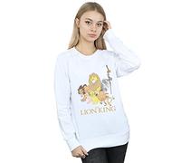 Disney Women's The Lion King Group Sweatshirt White Medium
