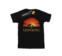 Disney Women's The Lion King Movie Sunset Logo Cotton Boyfriend T-Shirt - Black - Black - XL