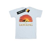 Disney Women's The Lion King Movie Sunset Logo Cotton Boyfriend T-Shirt - White - White - XL