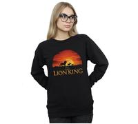 Disney Women's The Lion King Movie Sunset Logo Sweatshirt Black Medium