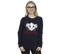 Disney Women's The Lion King Simba Face Champion Sweatshirt Navy Blue X-Large