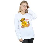 Disney Women's The Lion King Simba Pastel Sweatshirt White Small