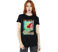 Disney Women's The Little Mermaid Ariel Montage Boyfriend Fit T-Shirt Black X-Large