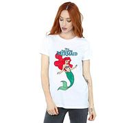 Disney Women's The Little Mermaid Line Ariel Boyfriend Fit T-Shirt White XX-Large