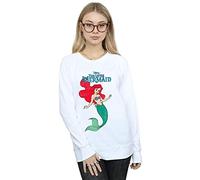Disney Women's The Little Mermaid Line Ariel Sweatshirt White Medium