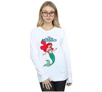 Disney Women's The Little Mermaid Line Ariel Sweatshirt White Medium