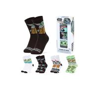 Disney Stitch Calf Length Socks for Women & Teens UK Size 2.5-7.5, Pack of 5 Soft Stretchy Work Casual Socks, Gifts for Women (2.5/7.5 UK, Green Baby Yoda)