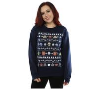 Disney Women's The Muppets Christmas Heads Sweatshirt in Mid Navy | Size: Small Disney Mid Navy S