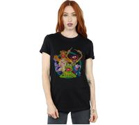Disney Women's The Muppets Group Circle Cotton Boyfriend T-Shirt in Black | Size: 2XL Disney Black 2XL