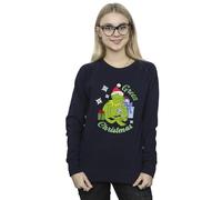 Disney Women's The Muppets Kermit Christmas Sweatshirt Navy Blue XXXX-Large