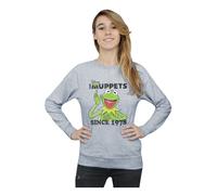 Disney Women's The Muppets Kermit Since 1978 Sweatshirt in Grey | Size: Large Disney Grey L
