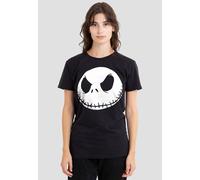Disney Women's The Nightmare Before Christmas Jack Face Black T-Shirt, Black | Size: 2XL Disney Black 2XL