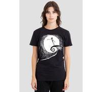 Disney Women's The Nightmare Before Christmas Jack Moon Silhouette T-Shirt, Black | Size: Small Disney Black S