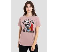 Disney Women's The Nightmare Before Christmas Love You To Death T-Shirt, Powder Rose | Size: XL Disney Rose XL