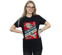 Disney Women's Three Little Pigs & The Big Bad Wolf Cotton Boyfriend T-Shirt in Black | Size: 2XL Disney Black 2XL