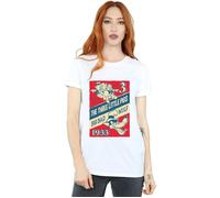 Disney Women's Three Little Pigs & The Big Bad Wolf Cotton Boyfriend T-Shirt in White | Size: 3XL Disney White 3XL