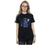Disney Women's Tinker Bell A Little Sparkle Cotton Boyfriend T-Shirt in Black | Size: Small Disney Black S