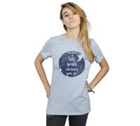 Disney Women's Tinker Bell A Little Sparkle Cotton Boyfriend T-Shirt in Grey | Size: Large Disney Grey L