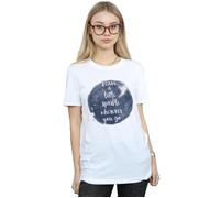 Disney Women's Tinker Bell A Little Sparkle Cotton Boyfriend T-Shirt in White | Size: Medium Disney White M